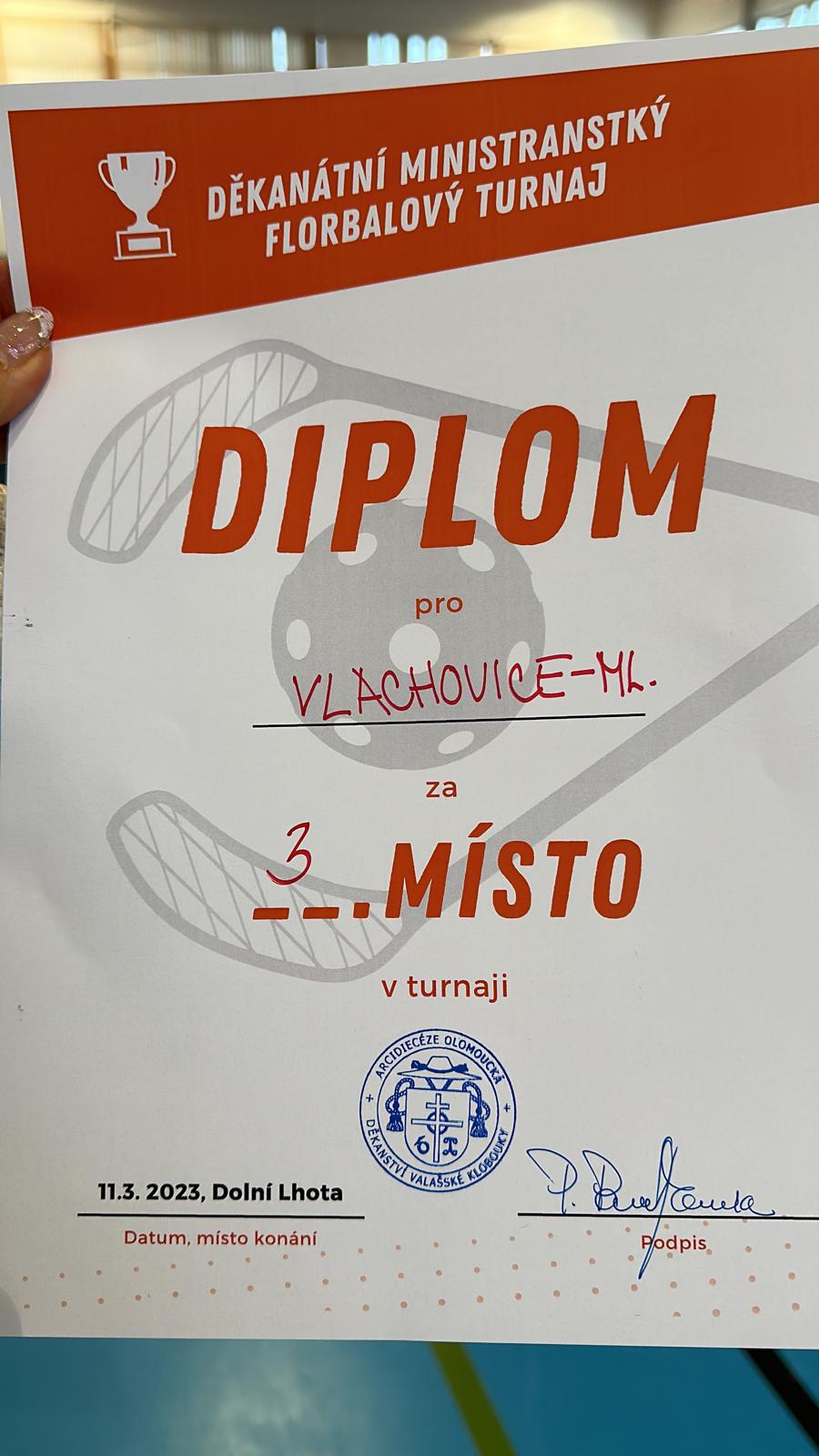 Ministrantsk florbal v dkantu Val. Klob. 2023